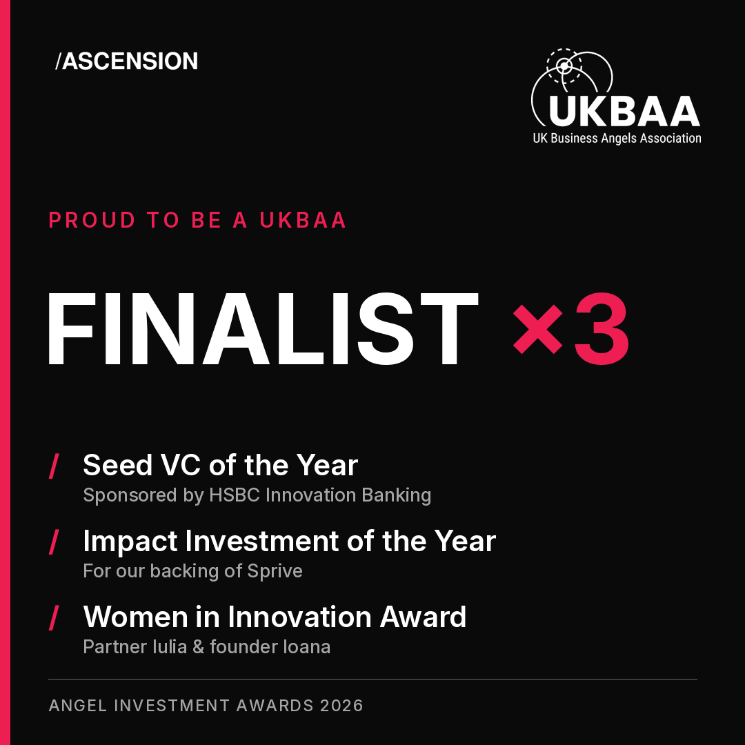 Proud to be a triple finalist at the UKBAA Angel Investment Awards 2026